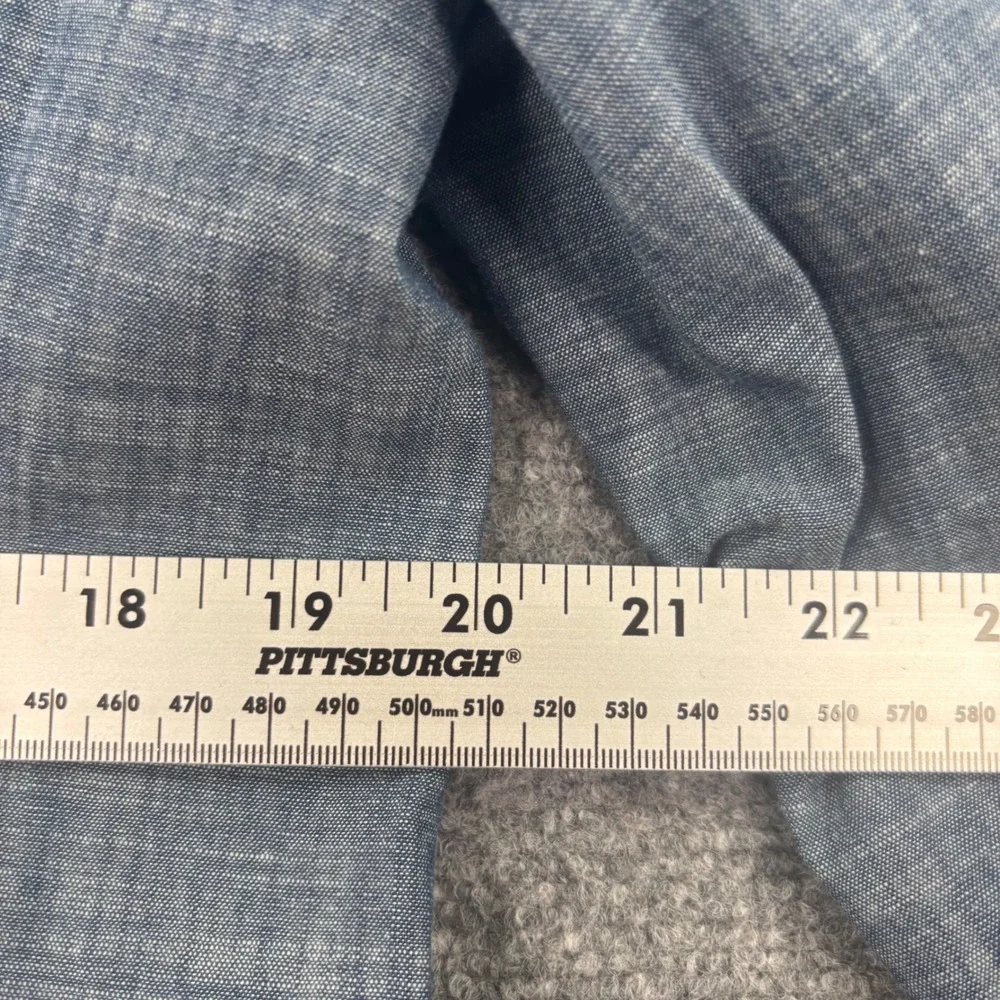 Guess Blazer Size Medium Blue Chambray Cotton Two Button Sport Coat Mens